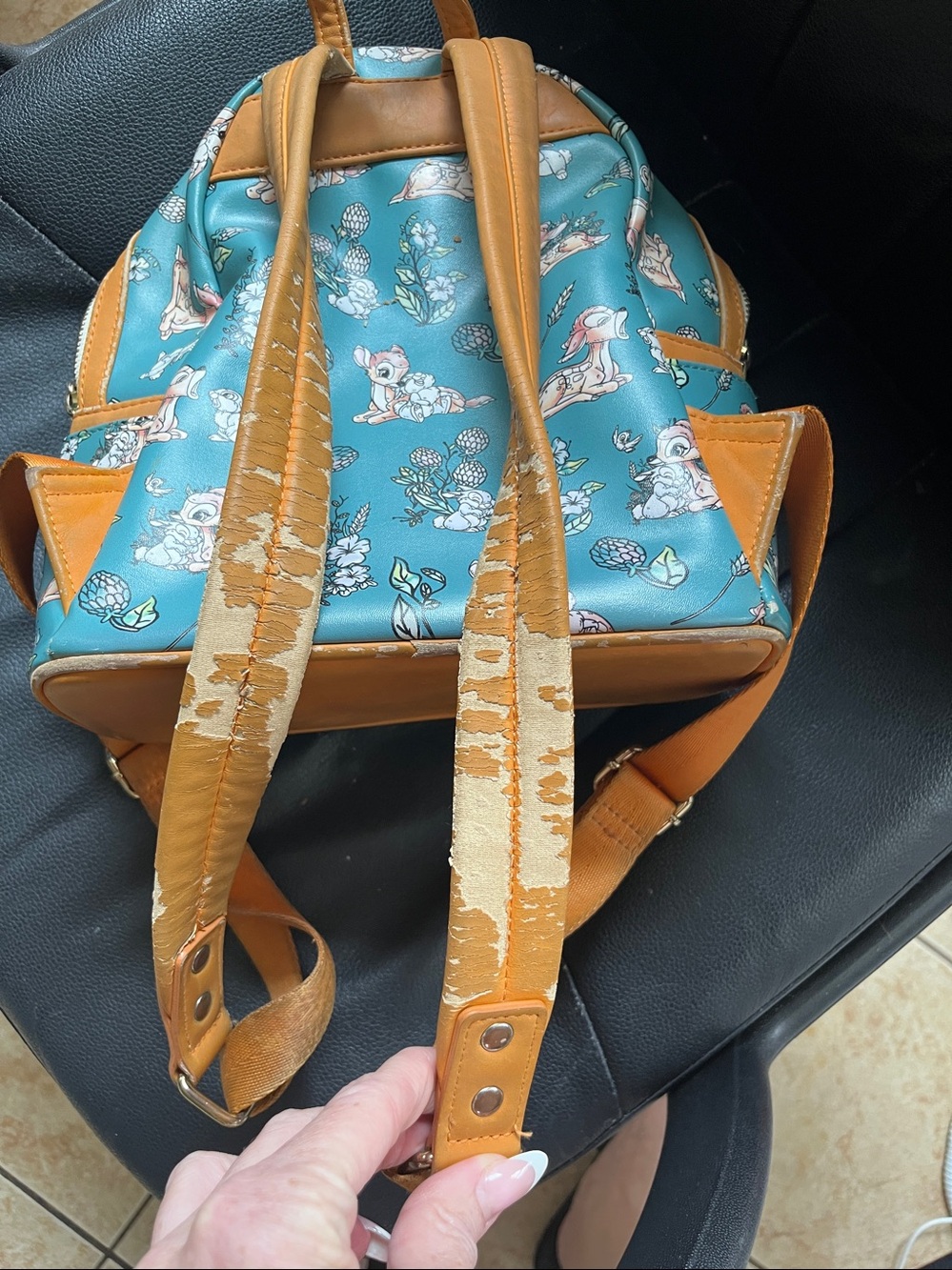 Disney Loungefly Teal Bambi & Thumper Floral Mini Backpack - Picture 12 of 13
